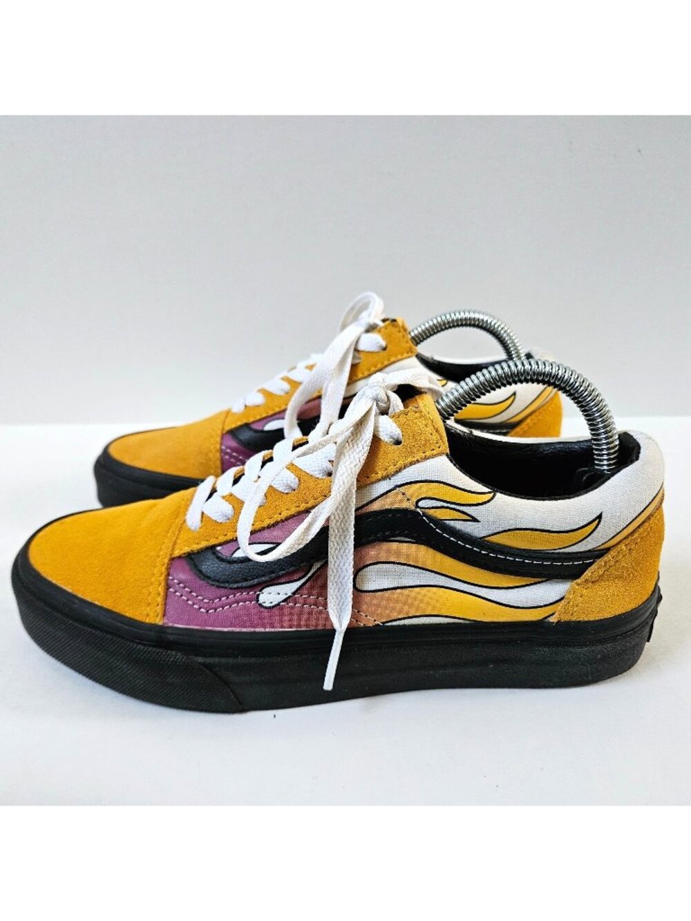 Vans Shoes Mens 5 Old Skool Flame Banana Black Skate Sneakers Hot Rod Fire